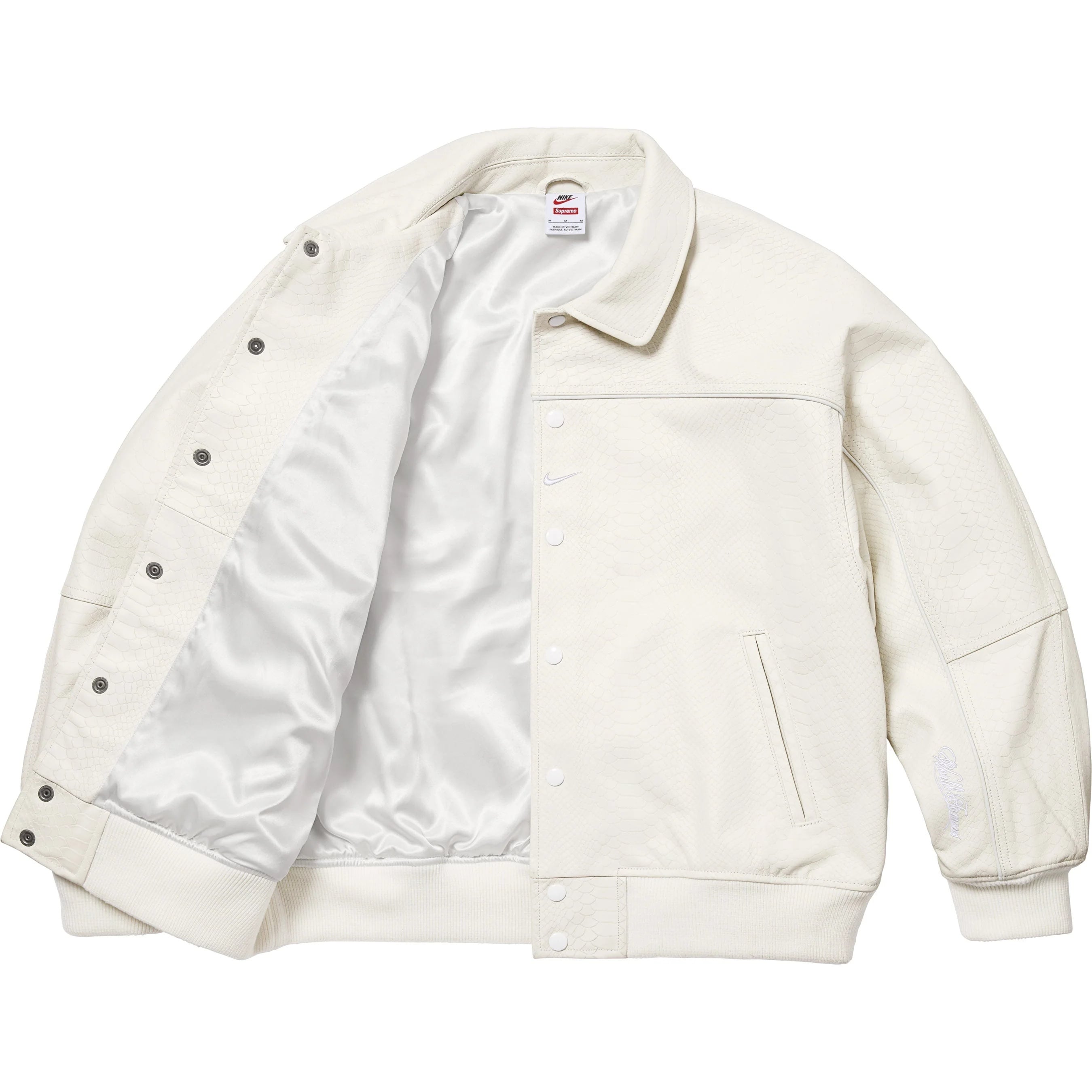 Supreme®/Nike® Leather Varsity Jacket view 4